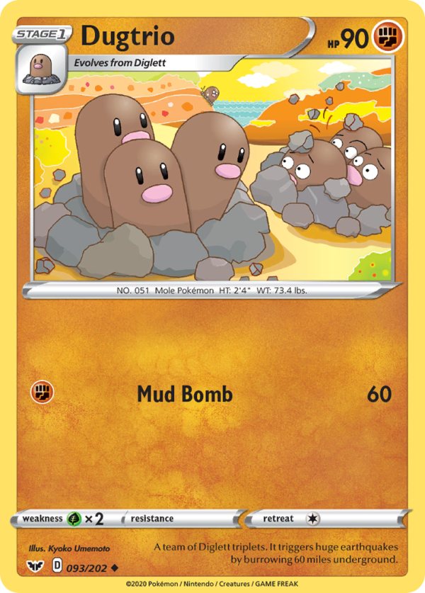 Dugtrio (093 202) [Sword & Shield: Base Set] For Discount