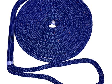 New England Ropes -  Double Braid Nylon Dock Line - 1 2  X 15  - Blue with Red Tracer - C5053-16-00015 Online Sale