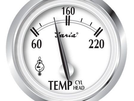 Faria Newport SS 2  Cylinder Head Temperature Gauge w Sender - 60 to 220 F - 25011 on Sale