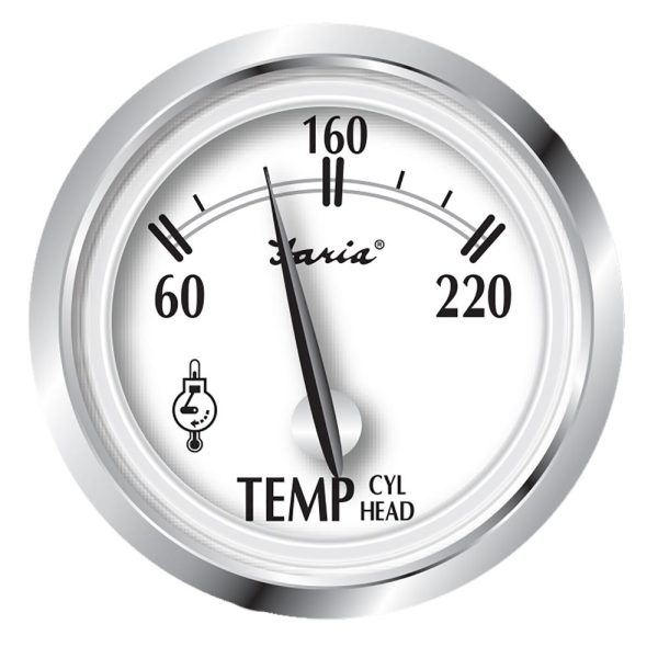 Faria Newport SS 2  Cylinder Head Temperature Gauge w Sender - 60 to 220 F - 25011 on Sale