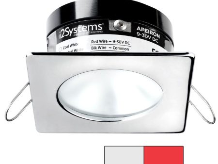 I2Systems - Apeiron Pro Spring Mount Light 3W - Square Round - Polished Chrome Finish - Cool White & Red - A503-12AAG-H Online now